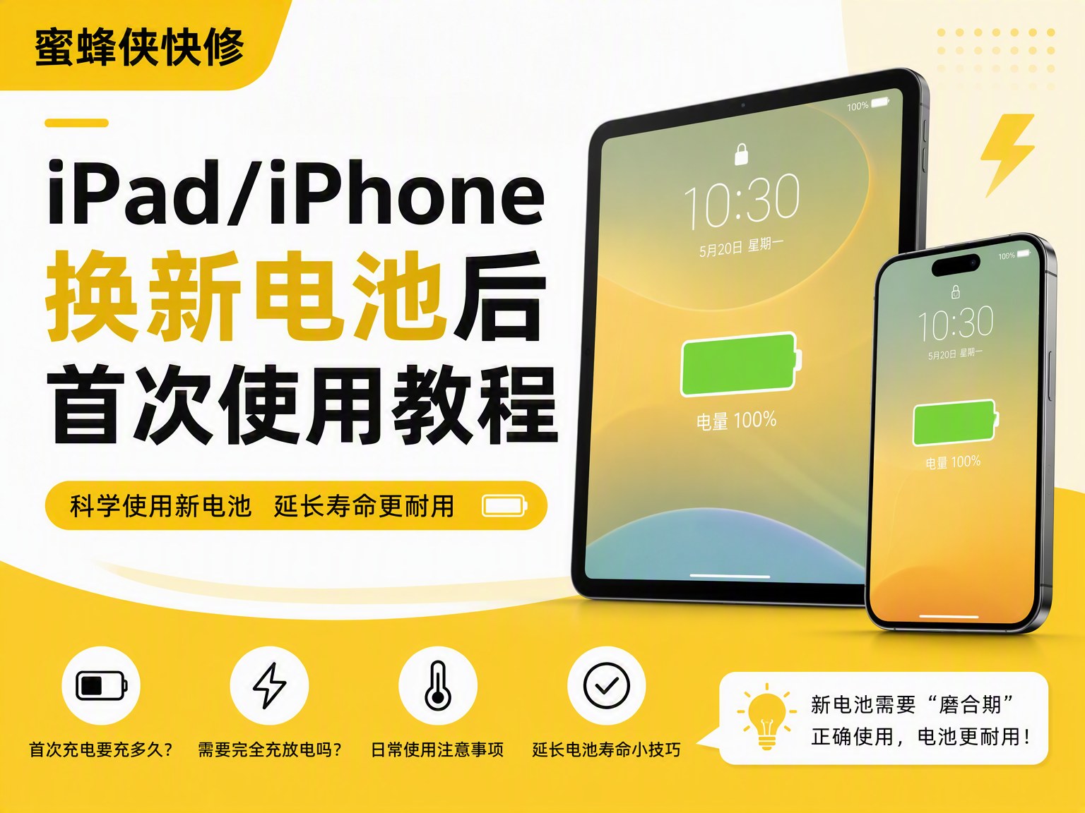 iPhone / iPad 换新电池后初次使用教程